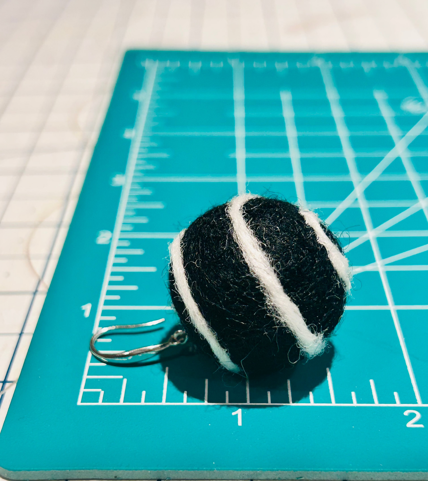 Swirl Felt Ball Earrings w/.925 Silver or Gold Ear Hooks