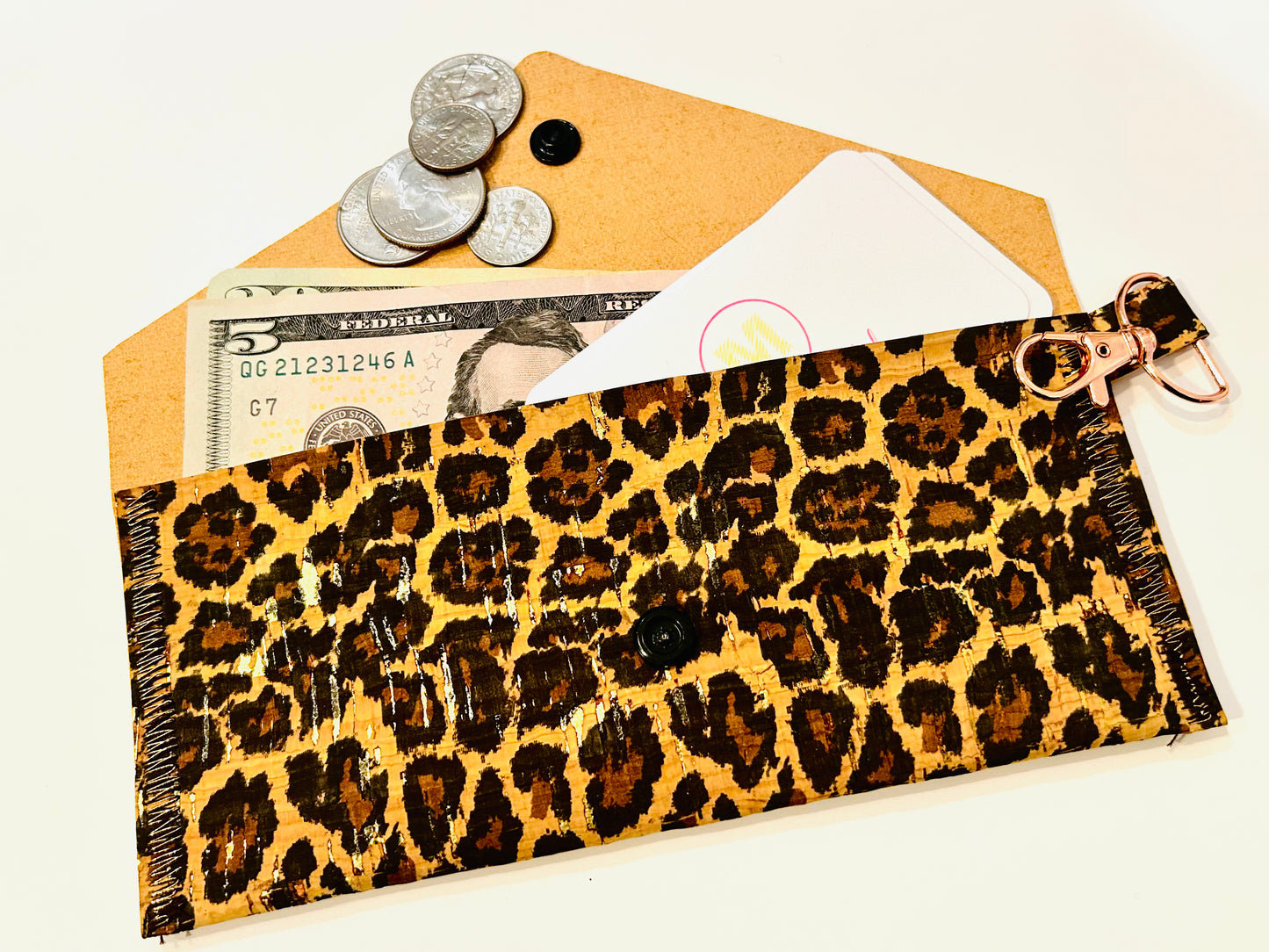 Minimalist Metallic Cork Card Holder | Handmade Sustainable Wallet | Small Wallet