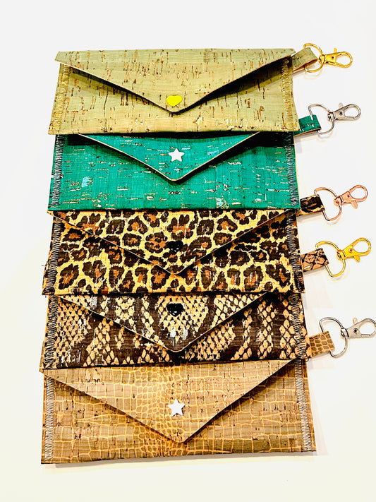 Minimalist Metallic Cork Card Holder | Handmade Sustainable Wallet | Small Wallet